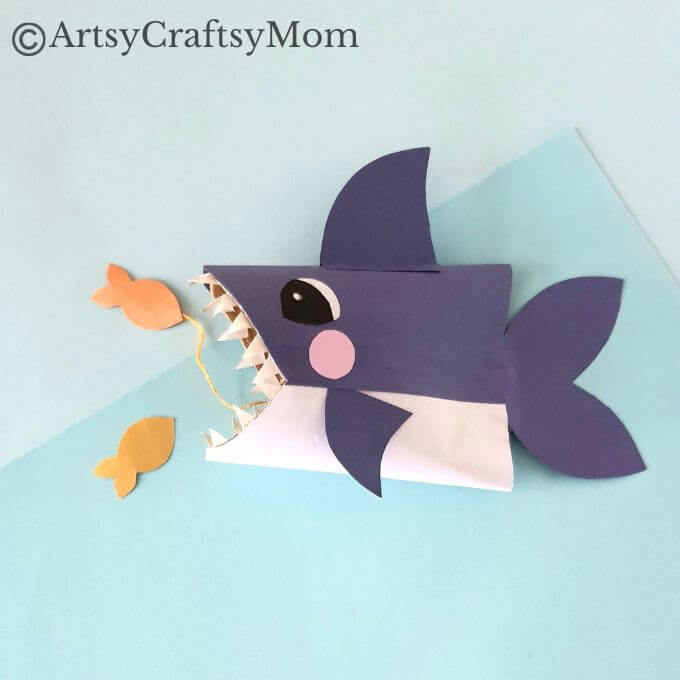 This toilet paper roll shark craft is easy to make, and is perfect for Shark Awareness Day, International Whale Shark Day or an aquatic life lesson!
