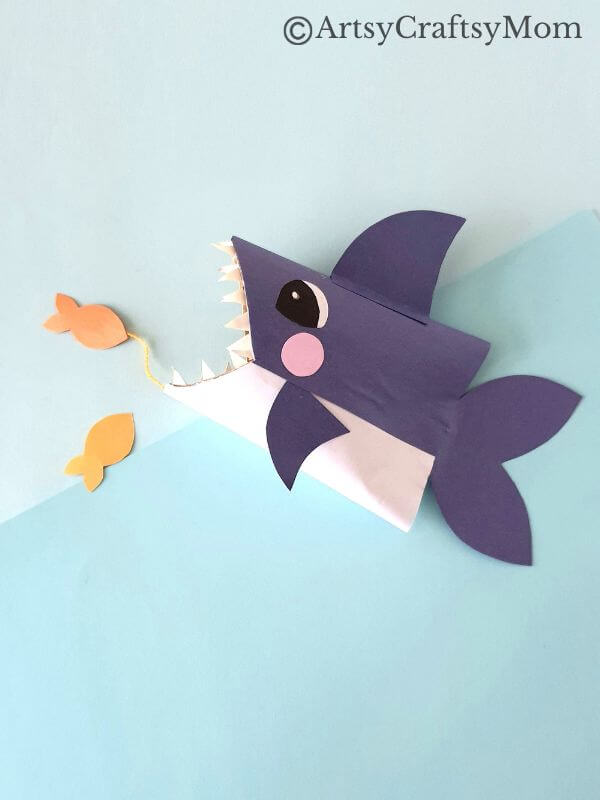 This toilet paper roll shark craft is easy to make, and is perfect for Shark Awareness Day, International Whale Shark Day or an aquatic life lesson!