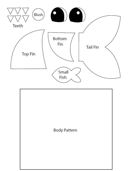 Toilet Paper Roll Shark Template