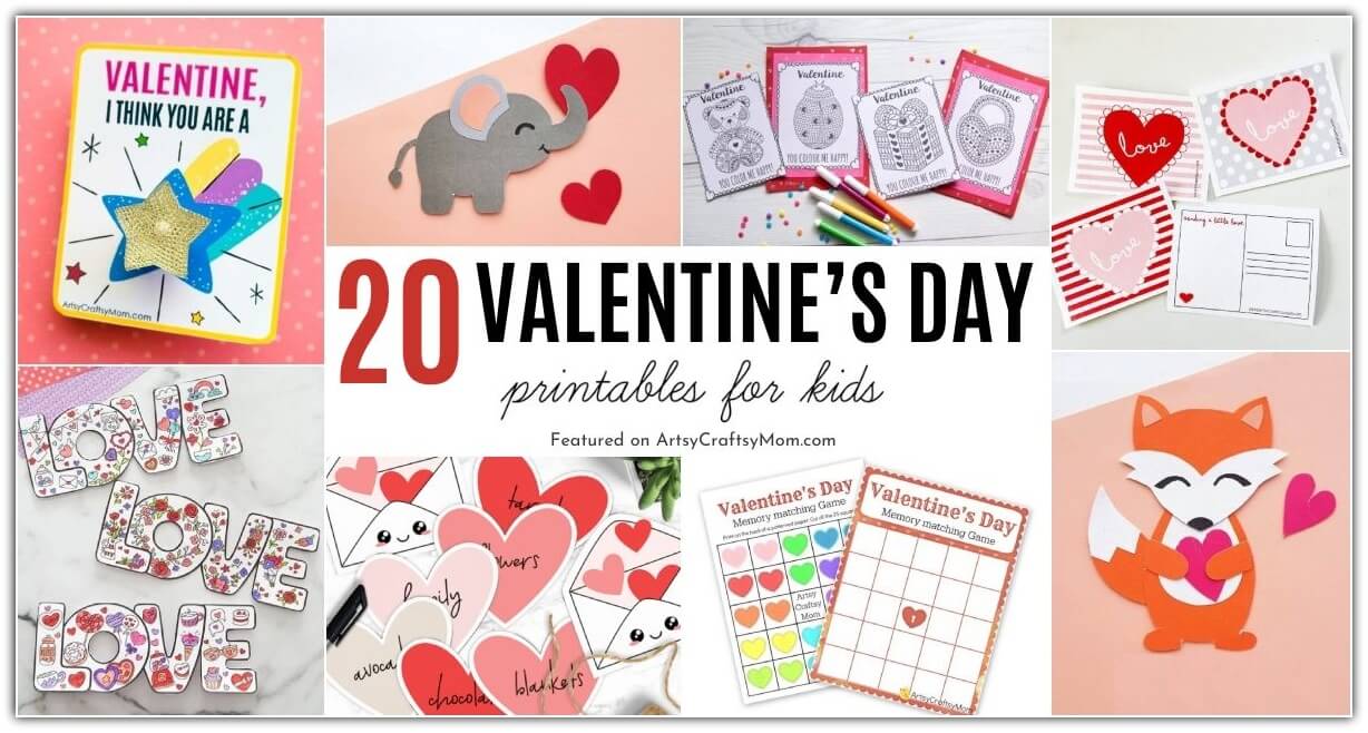 20 Vibrant Valentine's Day Printables for Kids 24 Here are a bunch of vibrant Valentines Day Printables for Kids to try out in this season of love! Includes games, activities, cards, decor & more!