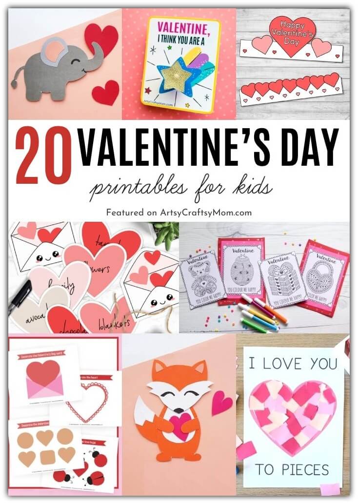 20 Vibrant Valentine's Day Printables for Kids 1 Here are a bunch of vibrant Valentines Day Printables for Kids to try out in this season of love! Includes games, activities, cards, decor & more!