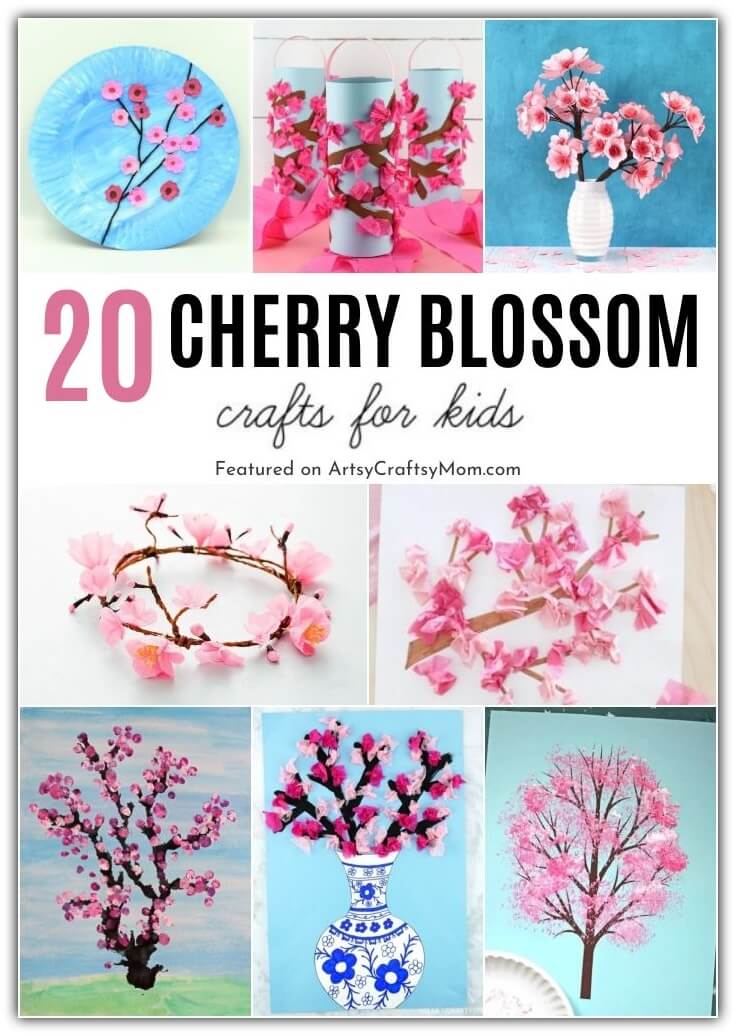 These gorgeous Cherry Blossom Crafts are perfect to welcome spring & the ultimate celebration of blooms - the National Cherry Blossom Festival!