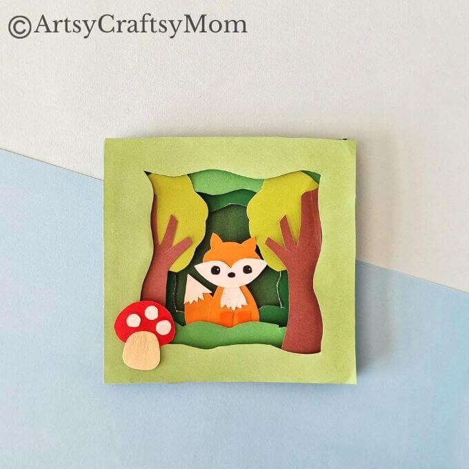 If you'd like to try your hand at 3D crafts, here is a pretty 3D Scene with Fox Papercraft for kids to try! The lush green is perfect for spring!