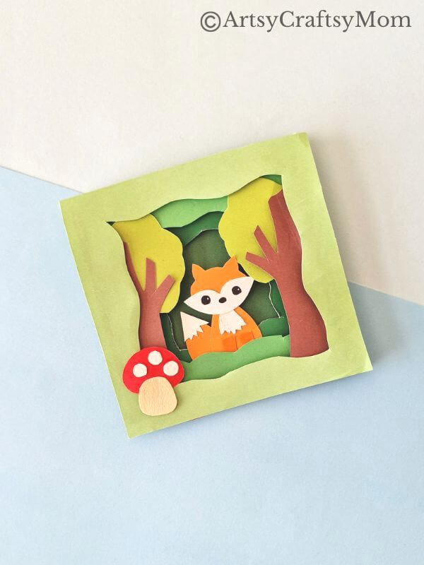 If you'd like to try your hand at 3D crafts, here is a pretty 3D Scene with Fox Papercraft for kids to try! The lush green is perfect for spring!