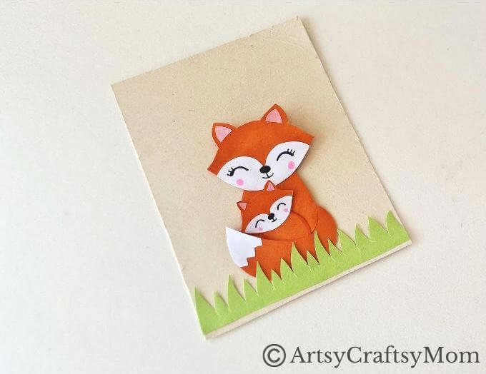 Super Cute Mother's Day Fox Card for Kids 14 This Mother's Day Fox Card for Kids is too cute for words! It features a sweet Mama Fox and her little baby cub, locked together in a hug!