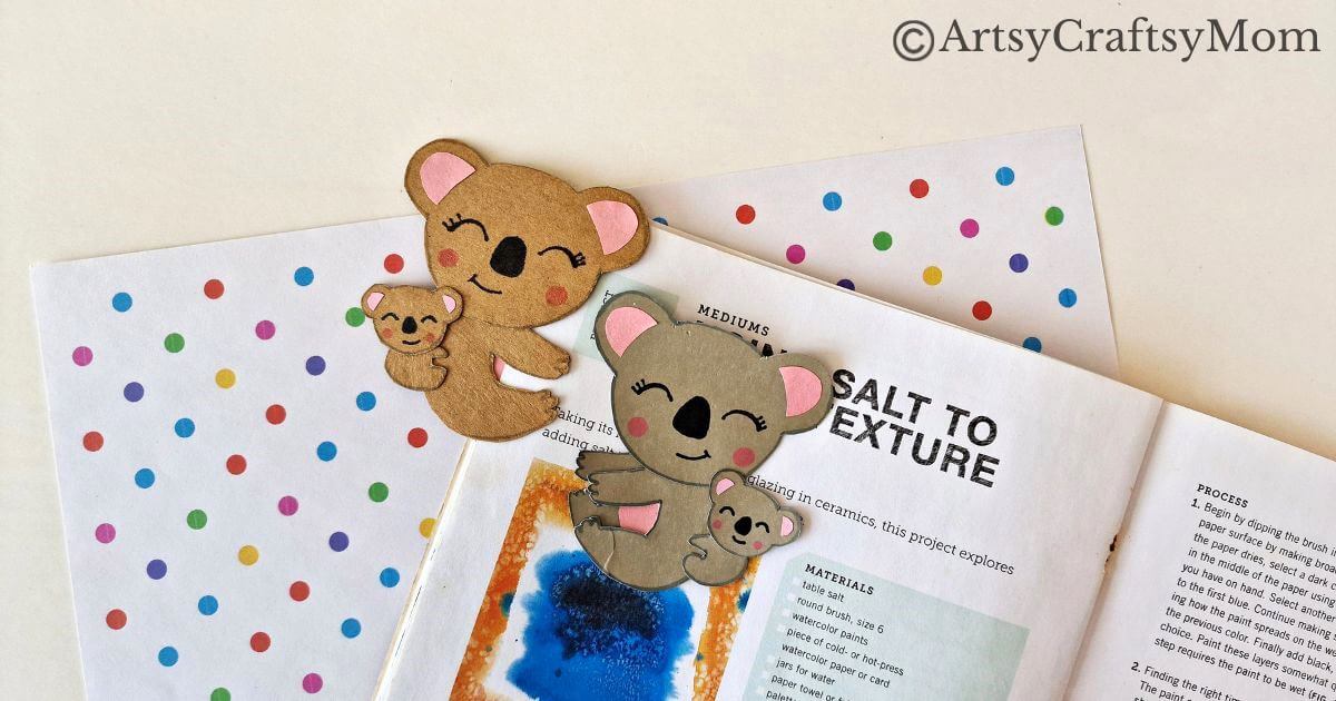 You'll enjoy seeing this cute Mother's Day Koala Bookmark every time you open your book! Also makes a great DIY gift this Mother's Day!