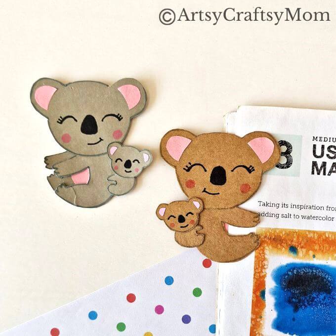 You'll enjoy seeing this cute Mother's Day Koala Bookmark every time you open your book! Also makes a great DIY gift this Mother's Day!