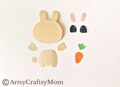 Cute Spring Bunny Papercraft with Printable Template 2 All you need is colored craft paper and cardstock to make this adorable spring bunny papercraft! Great even for crafting beginners and little ones!