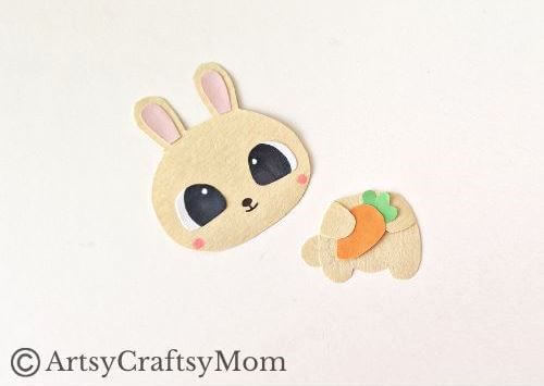 Cute Spring Bunny Papercraft with Printable Template 10 All you need is colored craft paper and cardstock to make this adorable spring bunny papercraft! Great even for crafting beginners and little ones!
