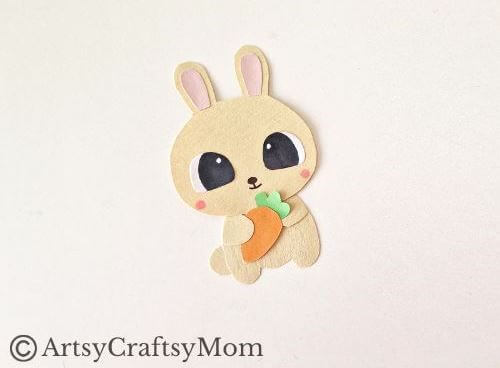 Cute Spring Bunny Papercraft with Printable Template 11 All you need is colored craft paper and cardstock to make this adorable spring bunny papercraft! Great even for crafting beginners and little ones!