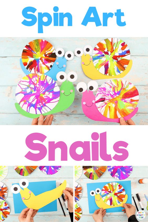 Everyone will love these snappy & colorful snail crafts for kids! Perfect for young kids to explore their creativity with yarn, paint, paper plates & more!