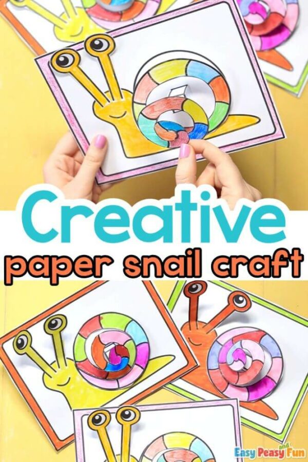 Everyone will love these snappy & colorful snail crafts for kids! Perfect for young kids to explore their creativity with yarn, paint, paper plates & more!