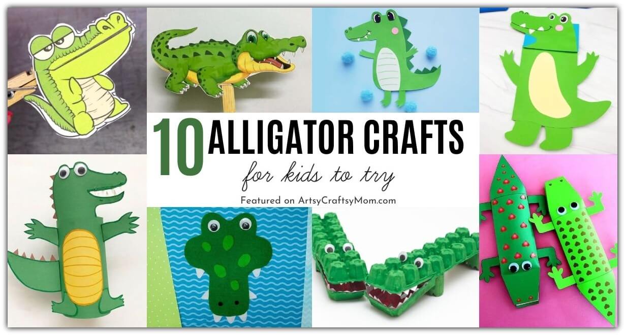 Have fun this National Alligator Day with a bunch of amazing alligator crafts for kids! Make alligators out of cardboard tubes, clothespins and more!