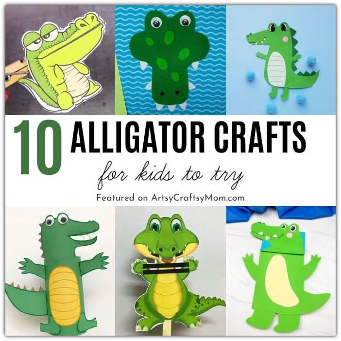 Have fun this National Alligator Day with a bunch of amazing alligator crafts for kids! Make alligators out of cardboard tubes, clothespins and more!