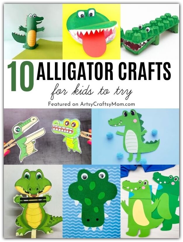 Have fun this National Alligator Day with a bunch of amazing alligator crafts for kids! Make alligators out of cardboard tubes, clothespins and more!