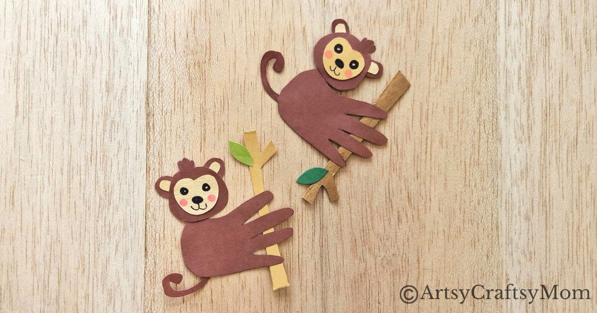 Get those little hands busy - in making this adorable handprint monkey craft! An easy craft that's perfect for preschoolers and even toddlers!