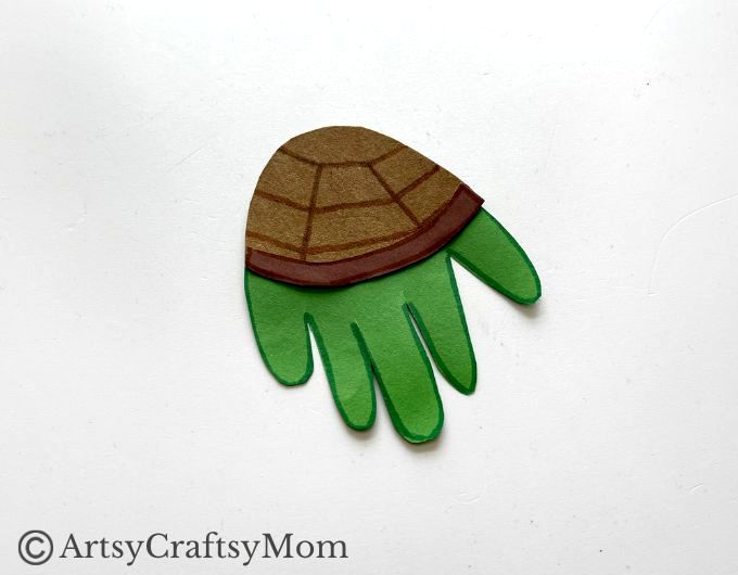 Super Easy Handprint Turtle Craft for Kids 7 This Handprint Turtle Craft for Kids is probably one of the easiest handprint crafts you'll find! All you need is craft paper, googly eyes and markers!