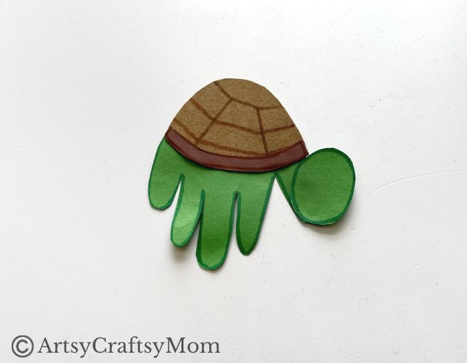 Super Easy Handprint Turtle Craft for Kids 8 This Handprint Turtle Craft for Kids is probably one of the easiest handprint crafts you'll find! All you need is craft paper, googly eyes and markers!