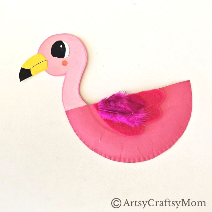 This Paper Plate Flamingo Craft gives kids the opportunity to use multiple craft materials to create their own gorgeous and unique flamingo!