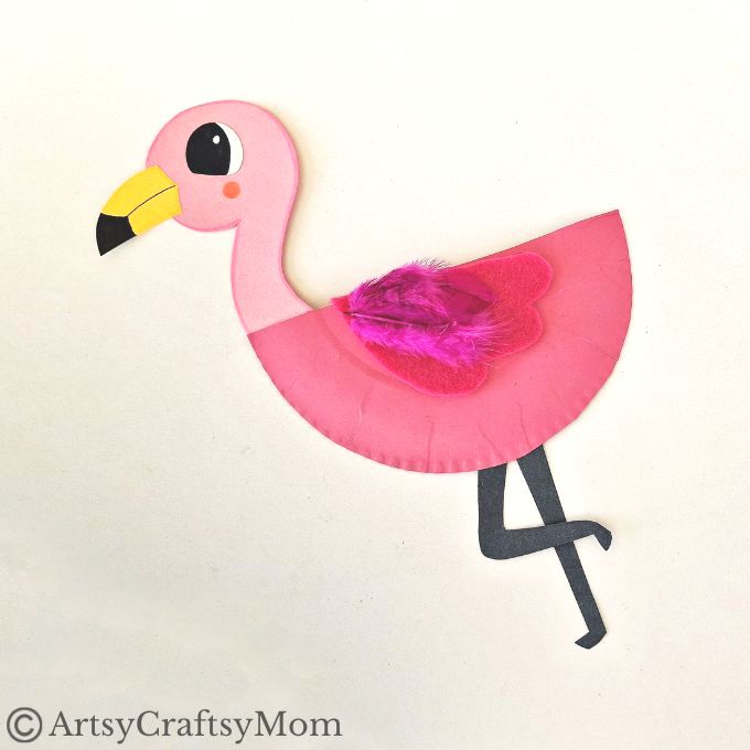 This Paper Plate Flamingo Craft gives kids the opportunity to use multiple craft materials to create their own gorgeous and unique flamingo!