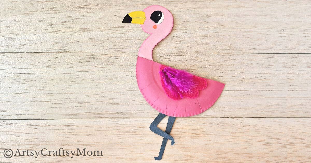 This Paper Plate Flamingo Craft gives kids the opportunity to use multiple craft materials to create their own gorgeous and unique flamingo!