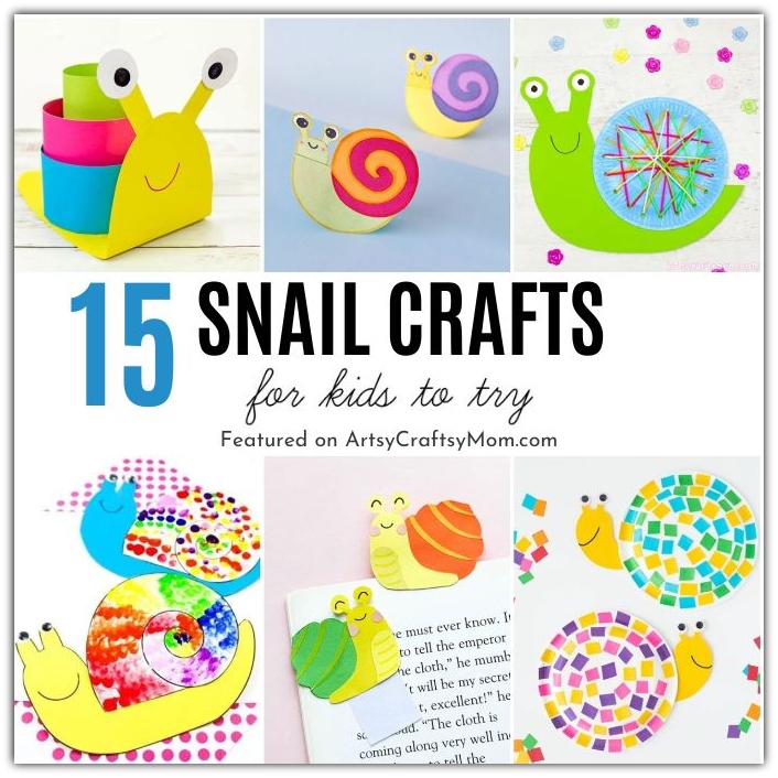 Everyone will love these snappy & colorful snail crafts for kids! Perfect for young kids to explore their creativity with yarn, paint, paper plates & more!