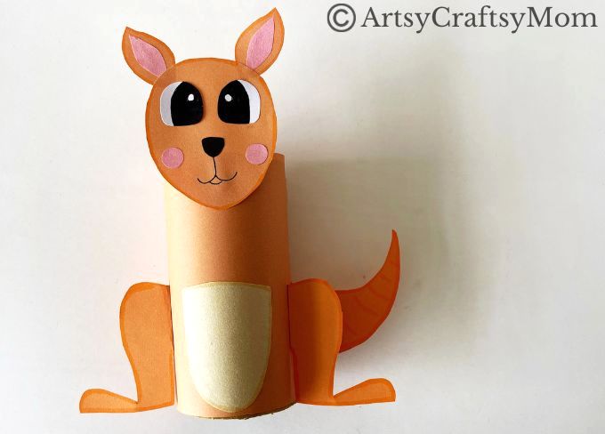 Enjoy this cute Toilet Paper Roll Kangaroo Craft that's also super simple to make! See how easy it is to turn a cardboard tube into something cool!
