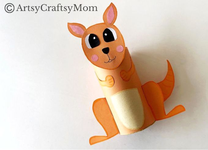 Enjoy this cute Toilet Paper Roll Kangaroo Craft that's also super simple to make! See how easy it is to turn a cardboard tube into something cool!