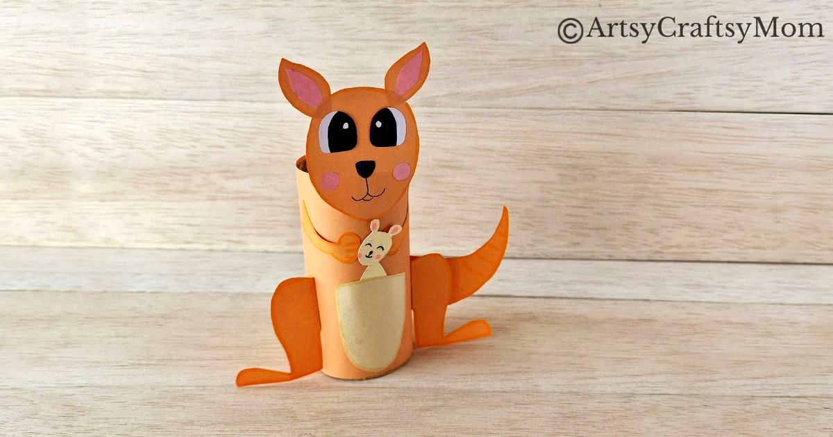 Enjoy this cute Toilet Paper Roll Kangaroo Craft that's also super simple to make! See how easy it is to turn a cardboard tube into something cool!