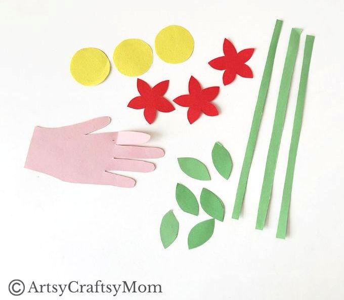 Easy DIY Flower in Hand Card for Kids 3 Here's a fun DIY Flower in Hand Card for kids to make for any occasion - Mother's Day, Teacher's Day, Father's Day, Valentine's Day or just like that!