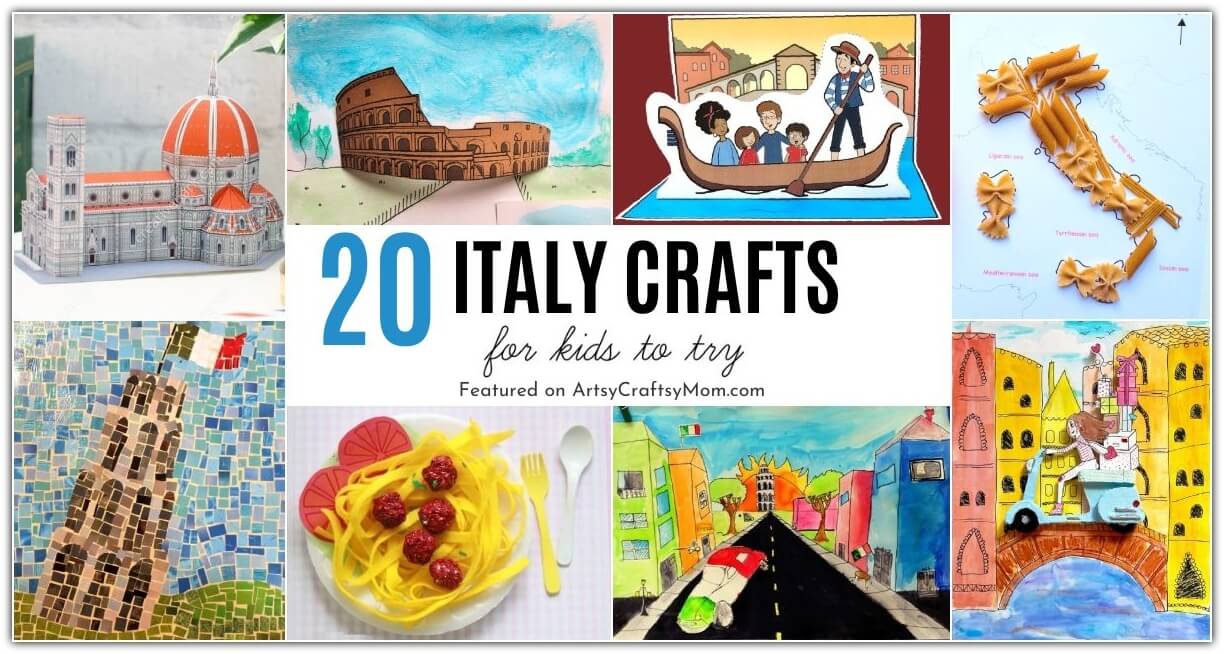 20 Interesting Italy Crafts for Kids 24 We are celebrating Italy this month, with some Interesting Italy Crafts for Kids! Learn about Italian art, architecture, culture, food and much more!