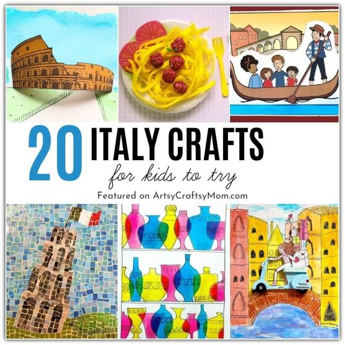 20 Interesting Italy Crafts for Kids 22 We are celebrating Italy this month, with some Interesting Italy Crafts for Kids! Learn about Italian art, architecture, culture, food and much more!