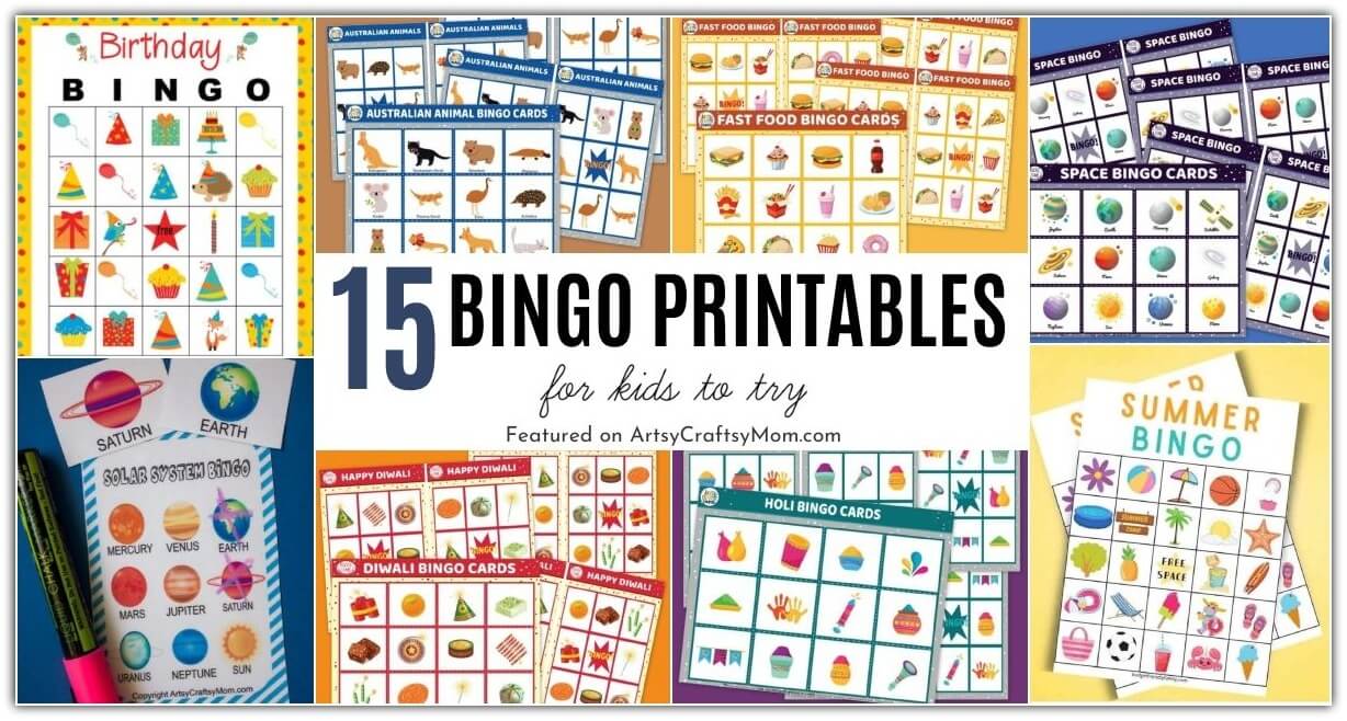 These Printable Bingo Games for Kids will make family game night a whole lot fun! Perfect for parties, get-togethers or just a boring afternoon!