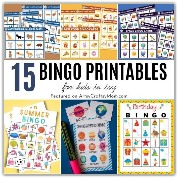 These Printable Bingo Games for Kids will make family game night a whole lot fun! Perfect for parties, get-togethers or just a boring afternoon!