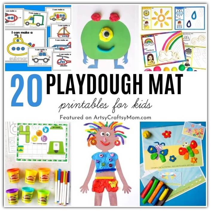 20 Fun and Colorful Printable Playdough Mats for Kids 22 Here are some Fun and Colorful Printable Playdough Mats for Kids to enjoy! Includes multiple themes, holidays, seasons and more!