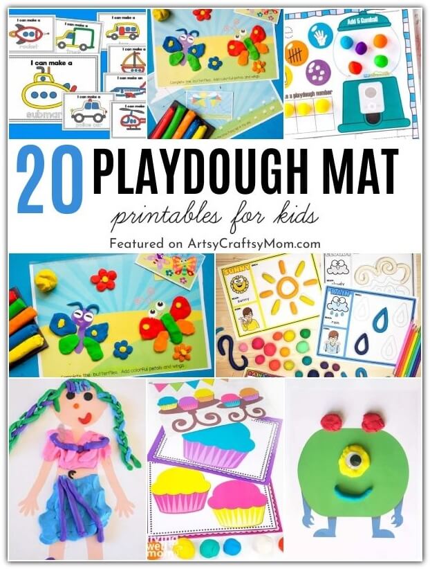 20 Fun and Colorful Printable Playdough Mats for Kids 23 Here are some Fun and Colorful Printable Playdough Mats for Kids to enjoy! Includes multiple themes, holidays, seasons and more!