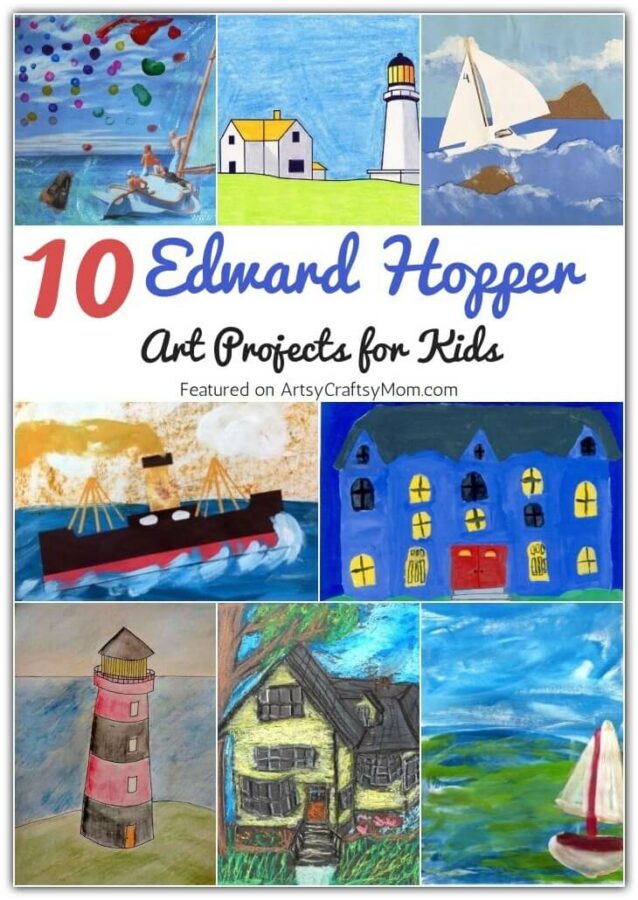 Learn about celebrated American artist Edward Hopper and his love for landscapes with these fun and easy Edward Hopper art projects for kids.