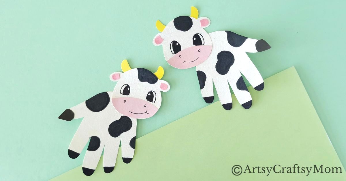 How cute is this Handprint Cow Craft for Kids? Perfect for National Cow Appreciation Day which falls on the second Tuesday of July!