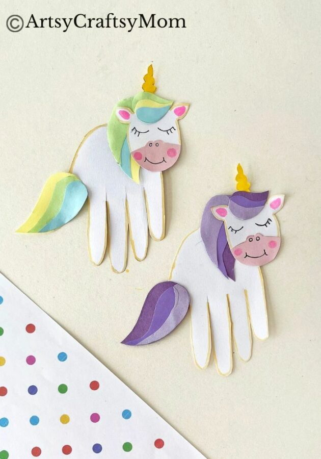 How does a handprint become a unicorn? With some magic, of course, and also through this Gorgeous Handprint Unicorn Craft for Kids!