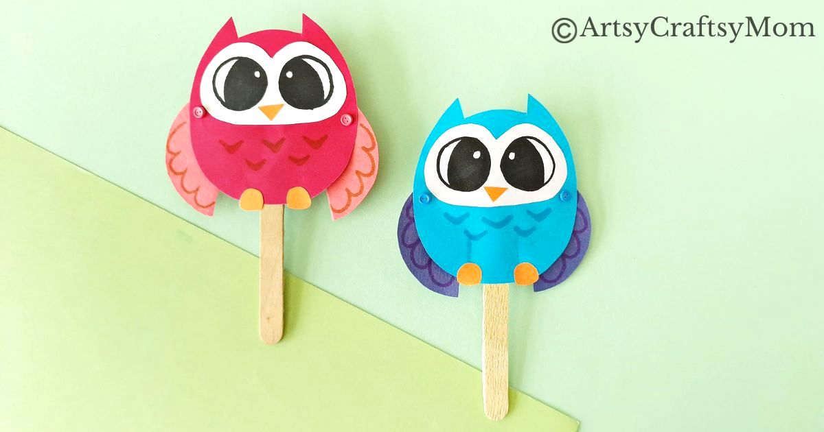 This Moving Owl Craft for Kids is easier to make than it seems! It's a simple, fun craft for kids of all ages to make and play with too!