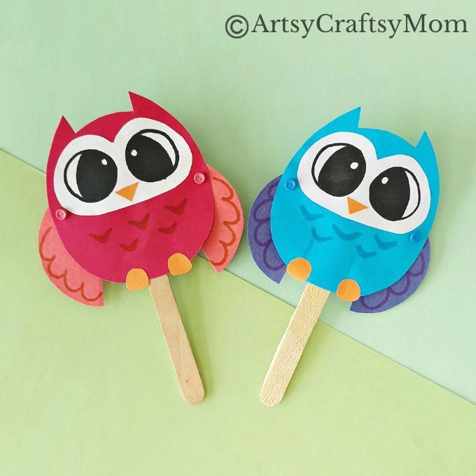 This Moving Owl Craft for Kids is easier to make than it seems! It's a simple, fun craft for kids of all ages to make and play with too!
