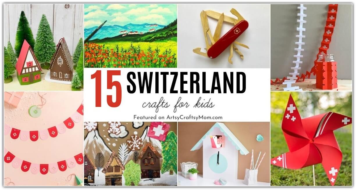 Learn about the gorgeous and magical country of chocolate, cheese and the alps - with these fun and easy Switzerland crafts for kids!