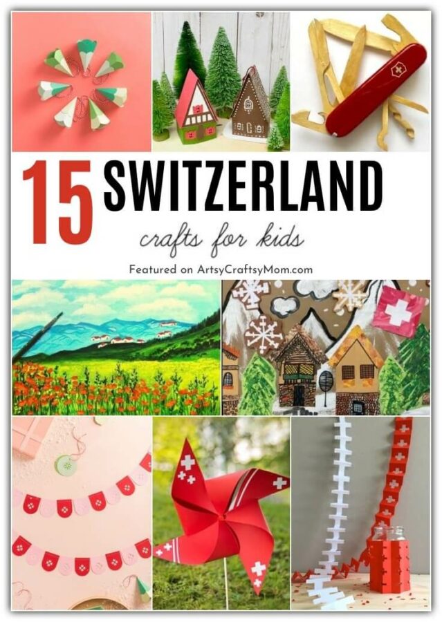 Learn about the gorgeous and magical country of chocolate, cheese and the alps - with these fun and easy Switzerland crafts for kids!