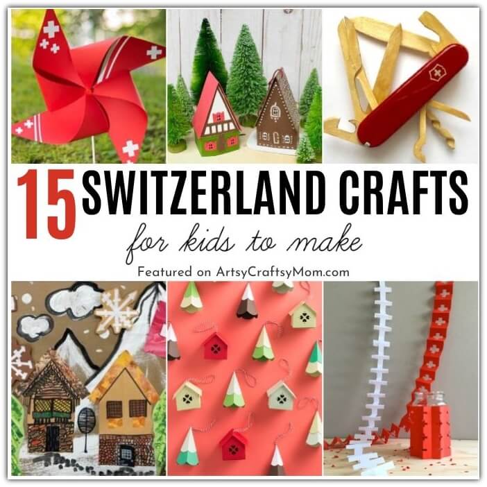 Learn about the gorgeous and magical country of chocolate, cheese and the alps - with these fun and easy Switzerland crafts for kids!