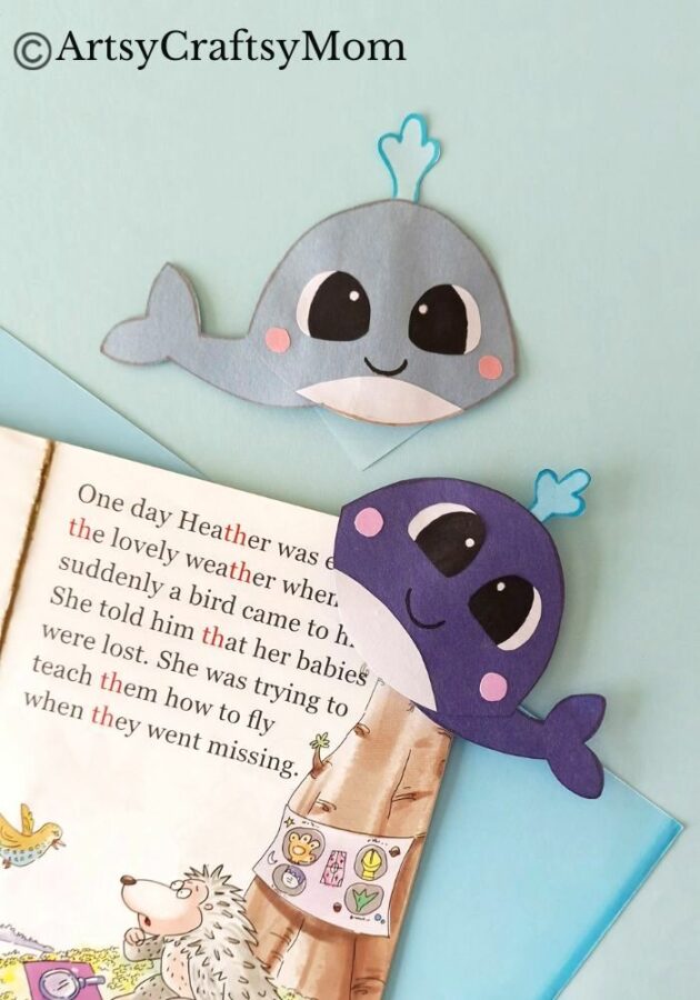 Looking for a little reading partner to hold your place in your book? This easy and fun Whale Bookmark Craft for Kids is just what you need!