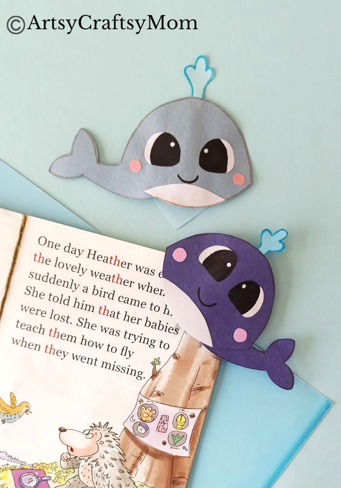 Looking for a little reading partner to hold your place in your book? This easy and fun Whale Bookmark Craft for Kids is just what you need!