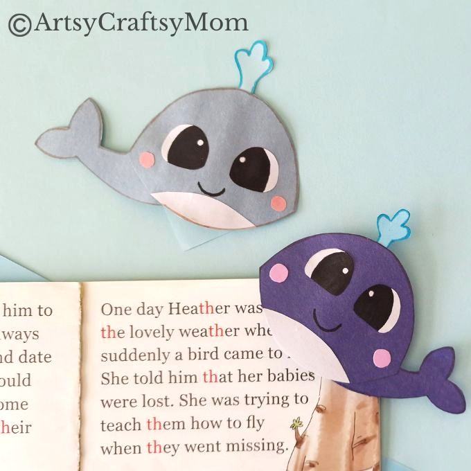 Looking for a little reading partner to hold your place in your book? This easy and fun Whale Bookmark Craft for Kids is just what you need!