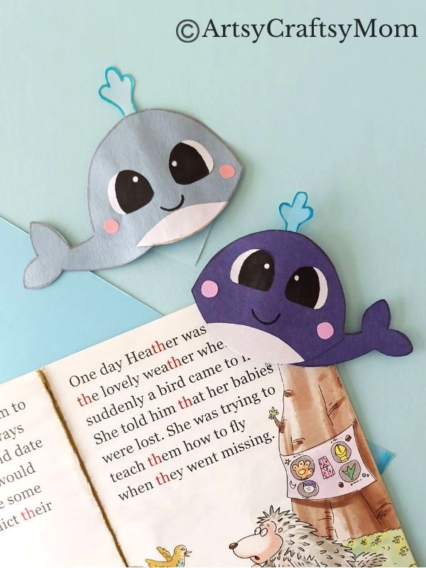 Looking for a little reading partner to hold your place in your book? This easy and fun Whale Bookmark Craft for Kids is just what you need!