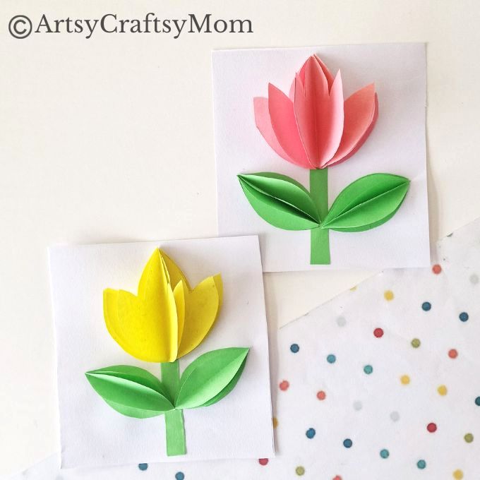 Here's a gorgeous DIY Tulip Card Craft for kids to make for any occasion - Mother's Day, Father's Day, Teacher's Day or Grandparent's Day!