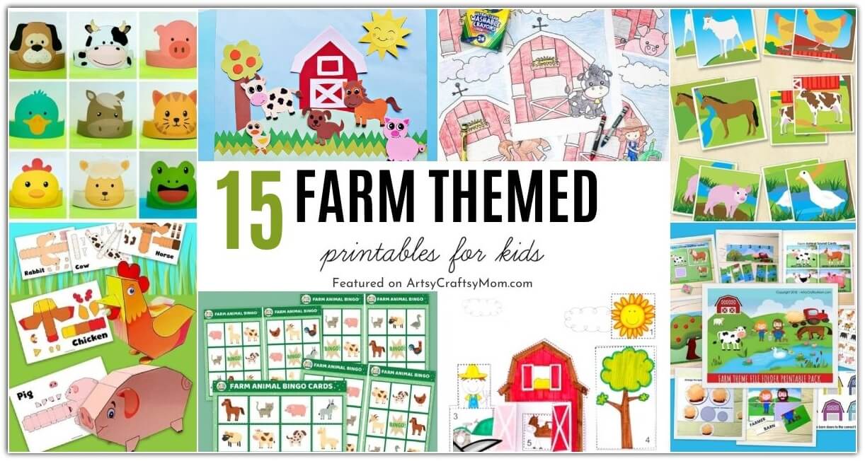 These farm themed printables are perfect for young kids, even toddlers and preschoolers! Have fun cutting, drawing, lacing and playing around!